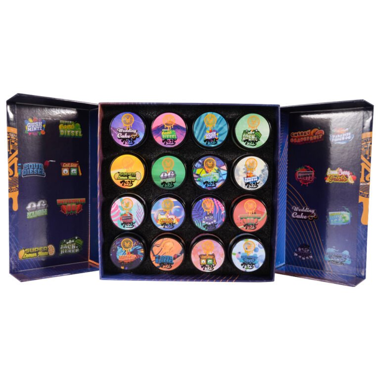 2025 Muha Meds Glass Jars-16 sabores Empaque al por mayor