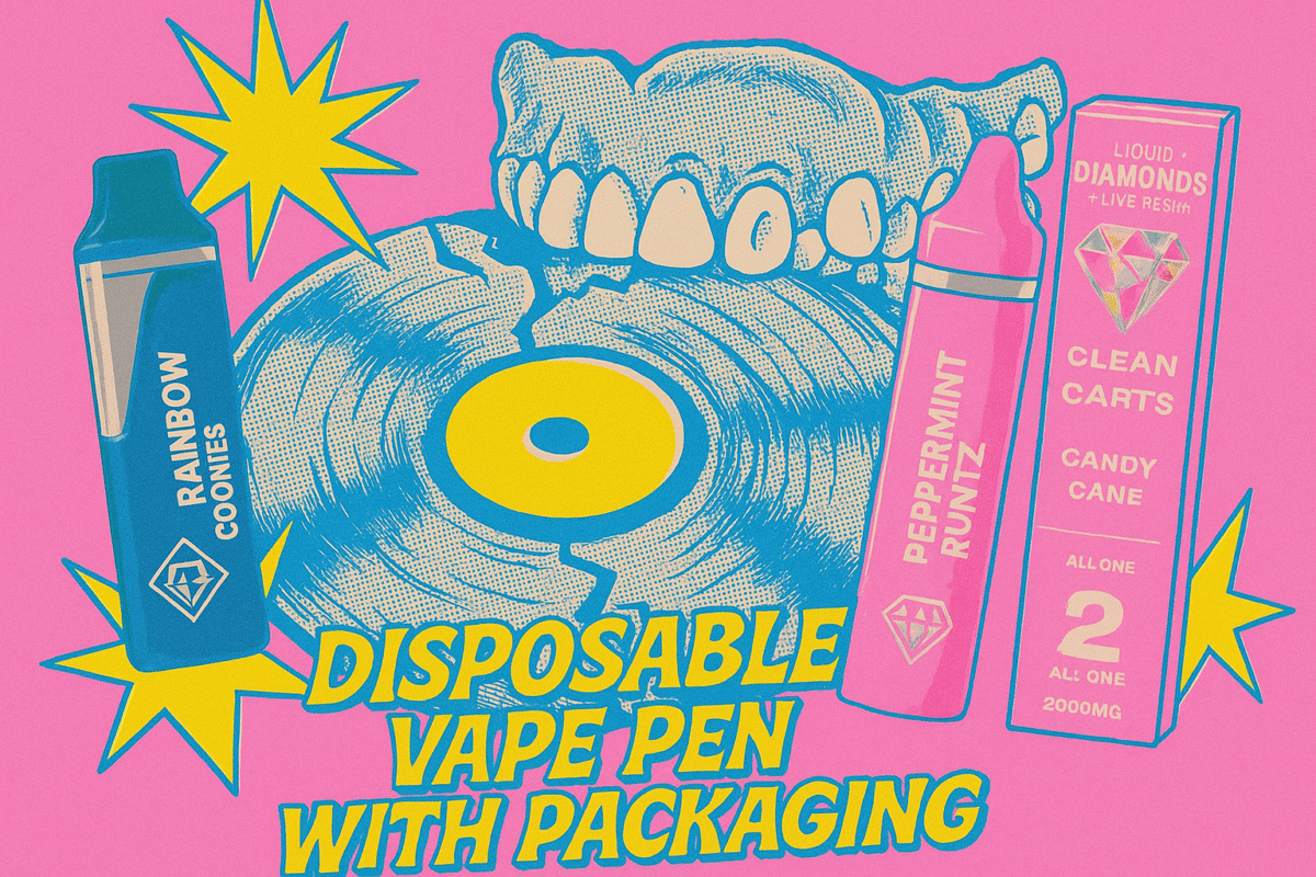 Disposable vape pen with packaging