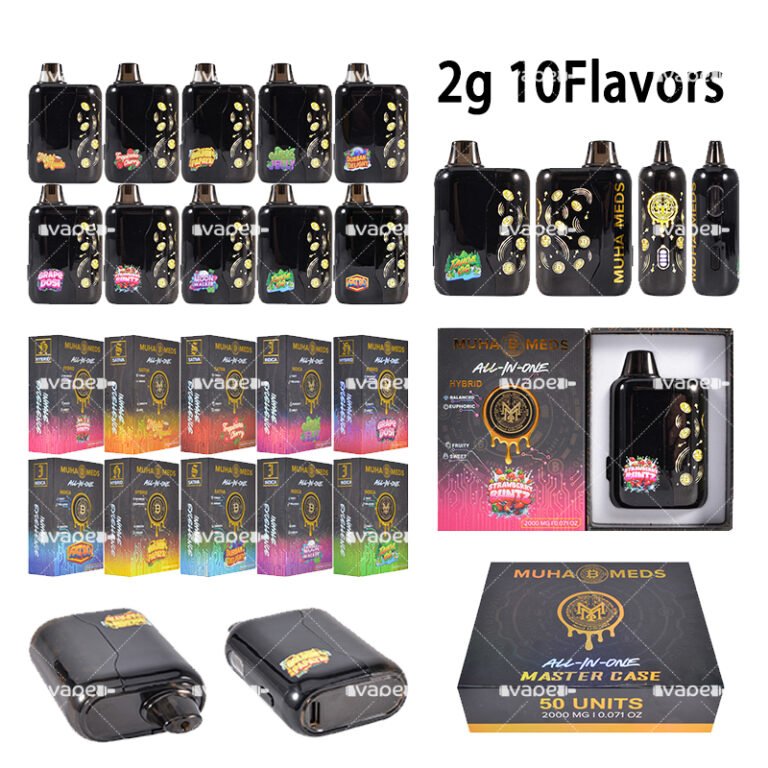 vape desechable Muha Meds x Bitcoin de 2 ml vacío — dispositivo y empaque (10 sabores)
