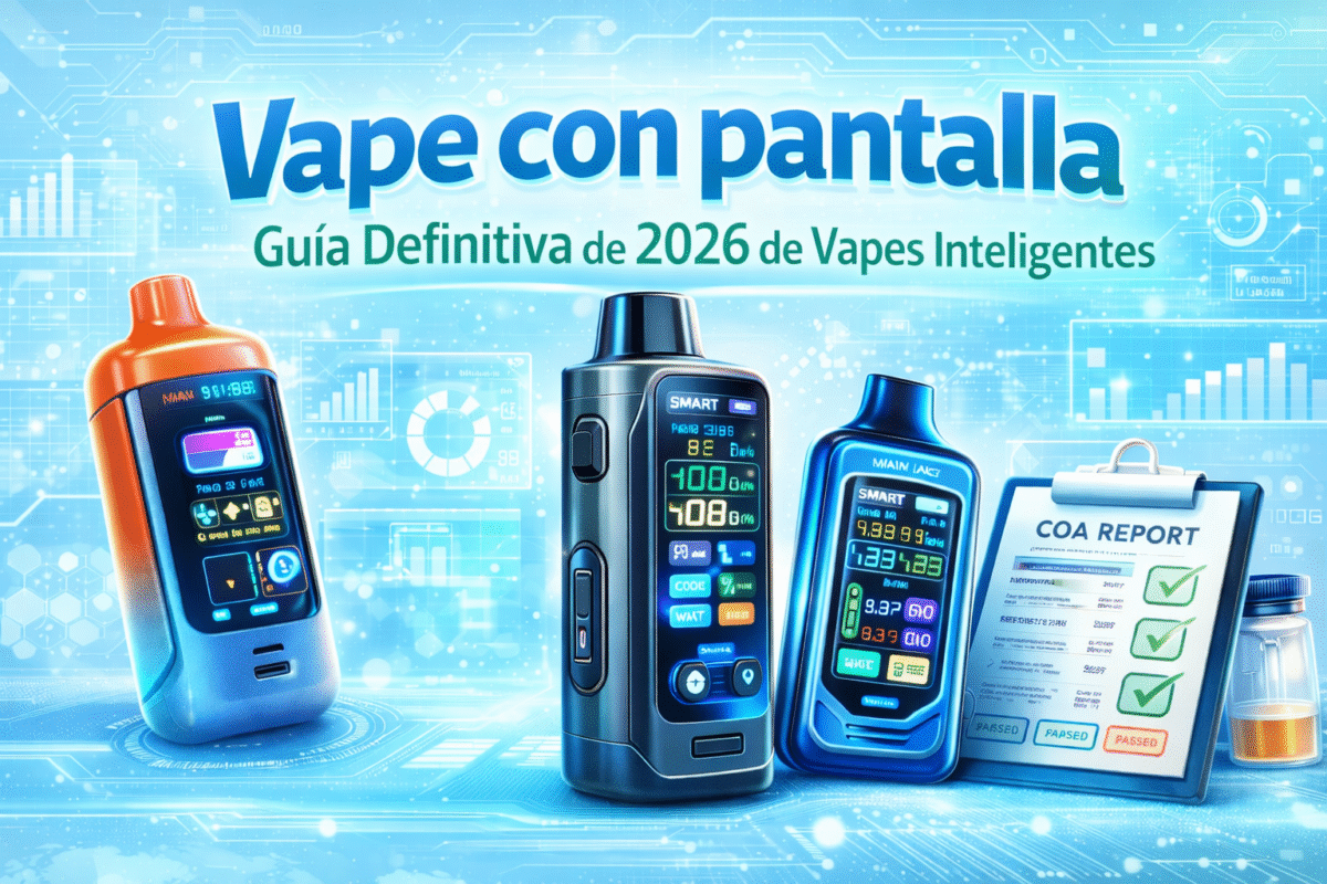 Portada de la guía 2026 sobre vape con pantalla: funciones, beneficios y modelos con pantalla digital