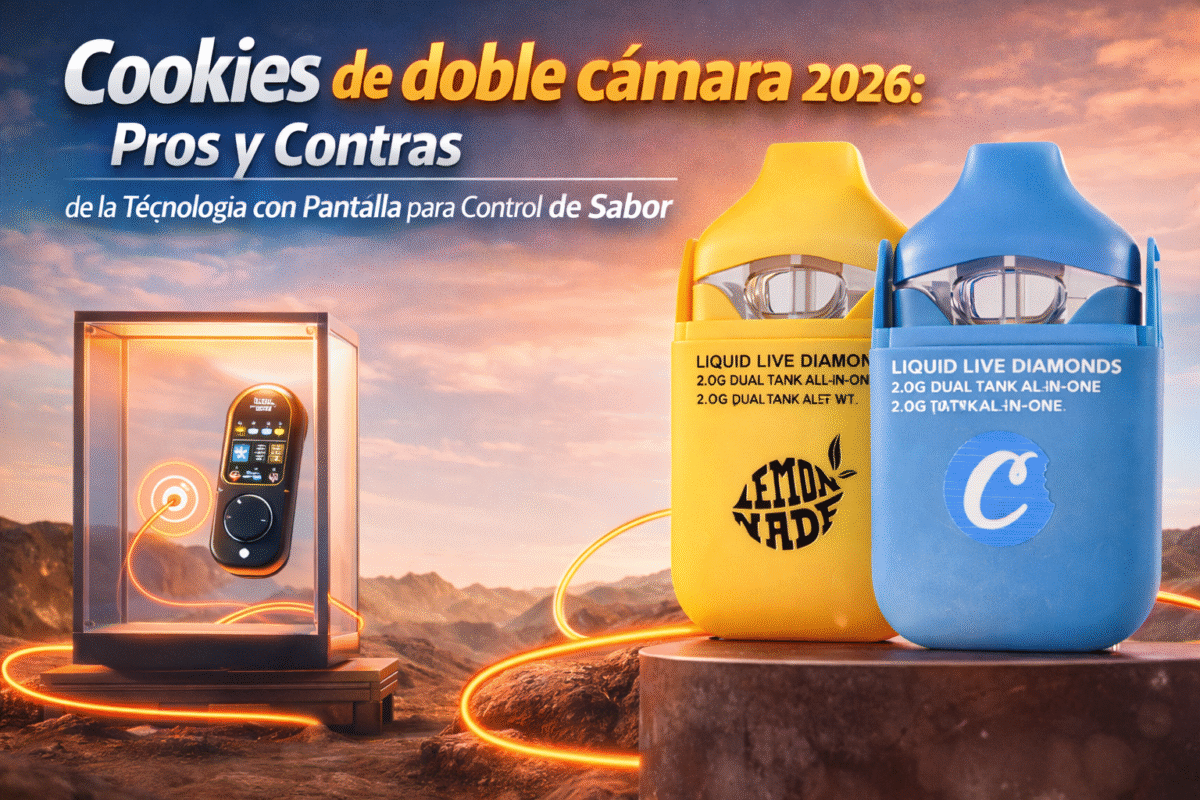 Portada de Cookies de doble cámara 2026: vapes de doble cámara con pantalla para control de sabor