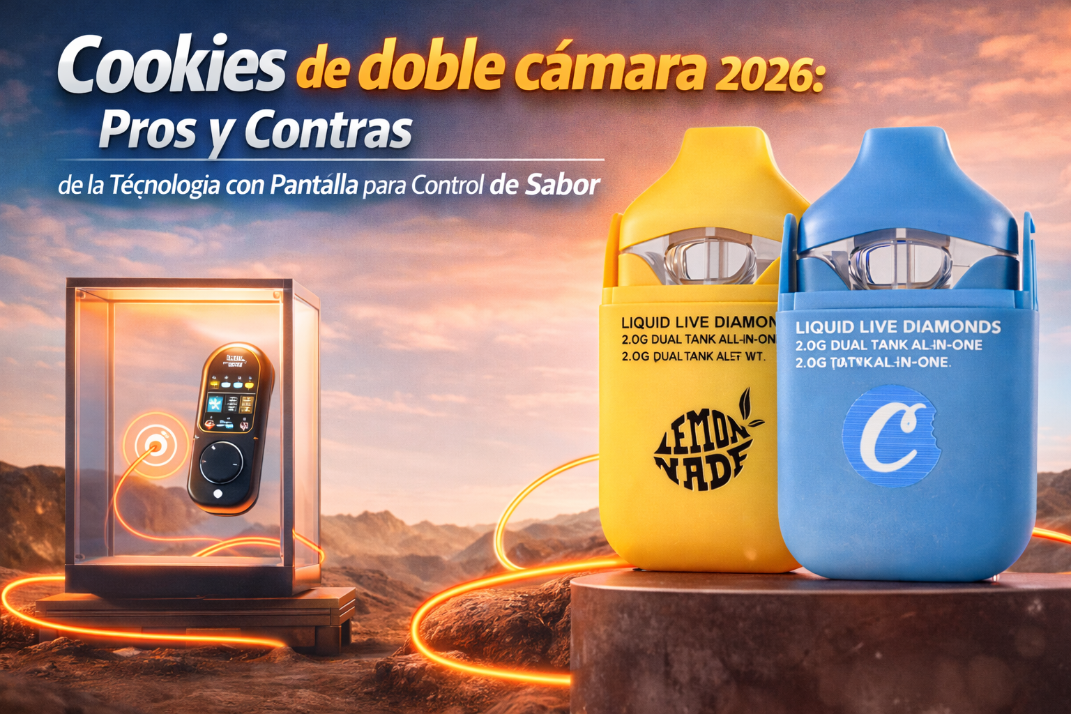 Portada de Cookies de doble cámara 2026: vapes de doble cámara con pantalla para control de sabor