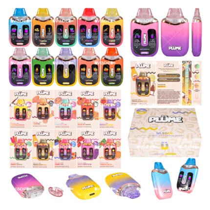 PLUME 1+1 2g vape desechable de doble cámara, dispositivos en varios colores y empaque con sabores duales