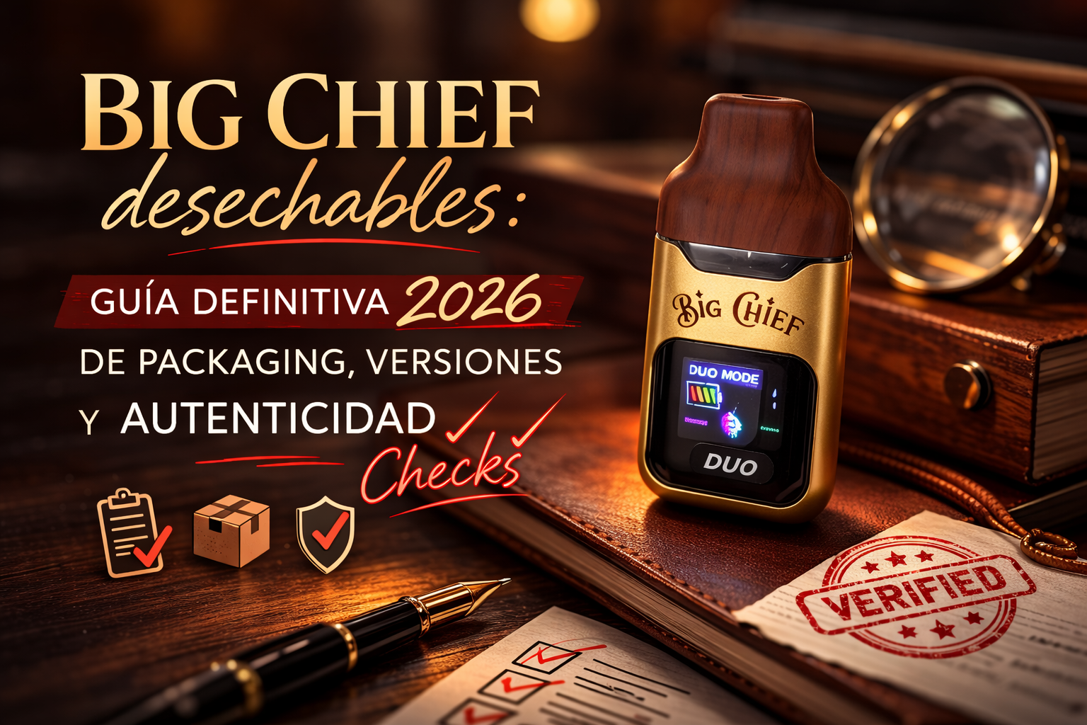 Portada de la guía 2026: Big Chief desechables (packaging, versiones y autenticidad)