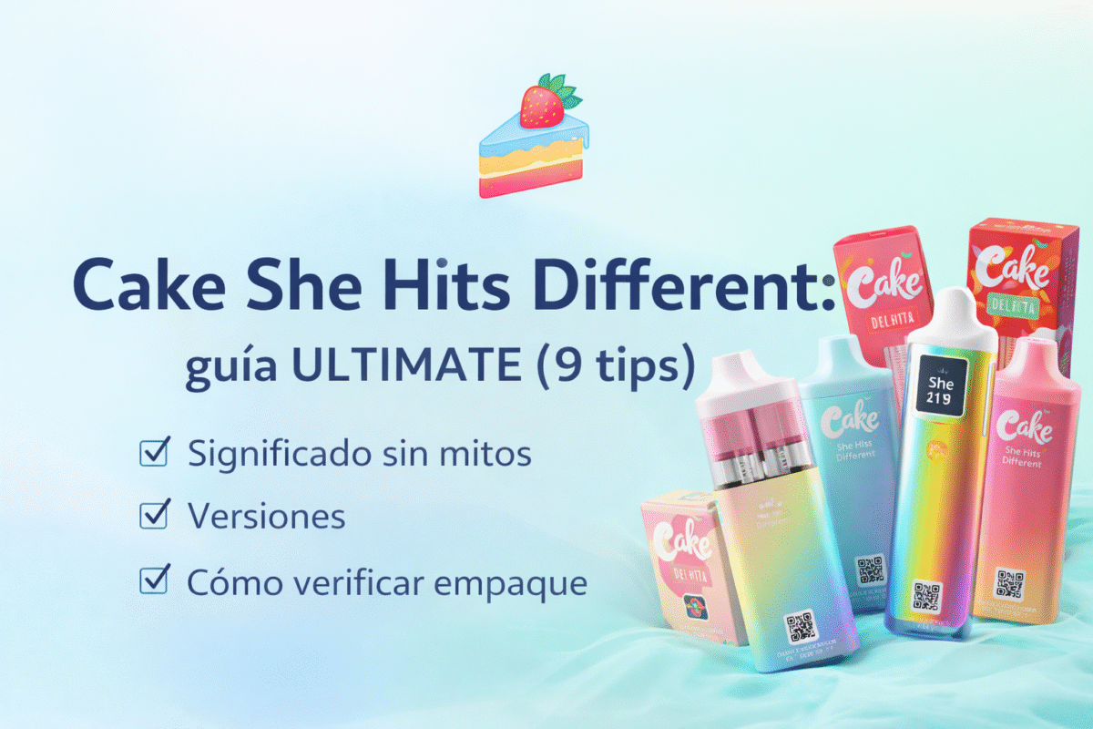 Portada del artículo Cake She Hits Different con dispositivos y checklist: significado, versiones y verificación de empaque.
