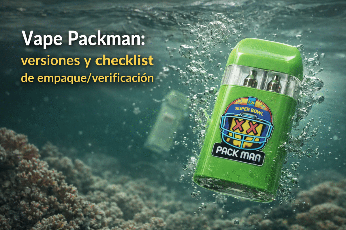 Vape Packman bajo el agua, versiones y checklist de empaque/verificación