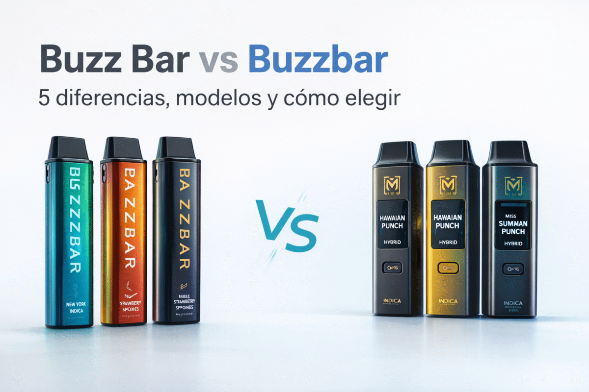Portada comparativa de Buzz Bar vs Buzzbar con diferentes dispositivos y diseño limpio