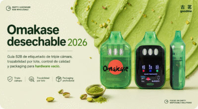 Portada de Omakase desechable 2026 con hardware vacío de triple cámara en diseño verde