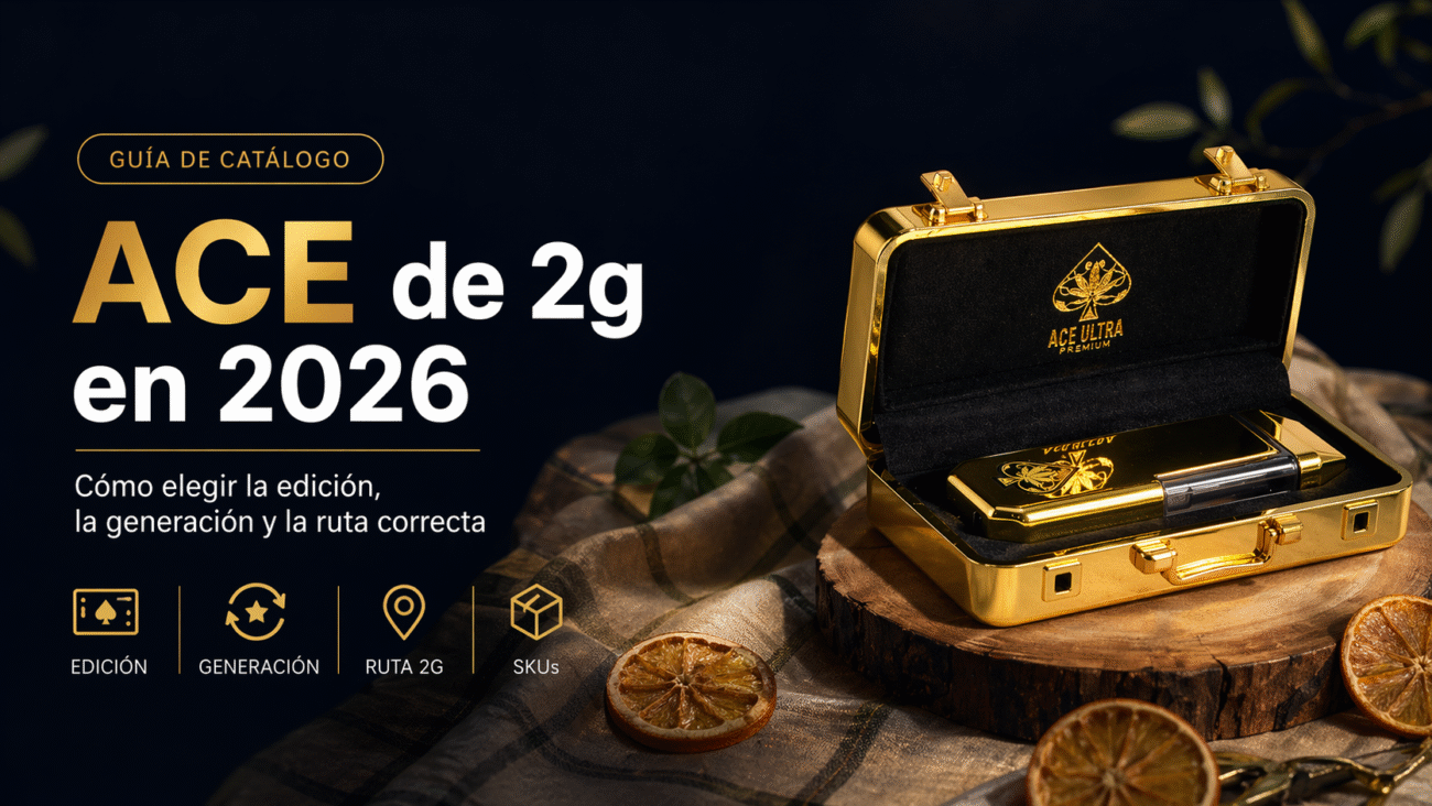 Portada del blog sobre ACE de 2g en 2026 con estuche dorado, edición, generación y ruta 2g
