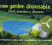 Portada de raw garden disposable con un dispositivo verde sobre un paisaje natural, para un artículo sobre beneficios prácticos y discreción.