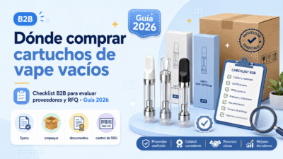 Dónde comprar cartuchos de vape vacíos: guía 2026 con checklist B2B para evaluar proveedores y RFQ