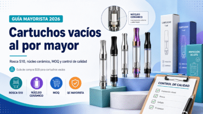 Cartuchos vacíos al por mayor: guía 2026 de rosca 510, núcleo cerámico, MOQ y control de calidad B2B