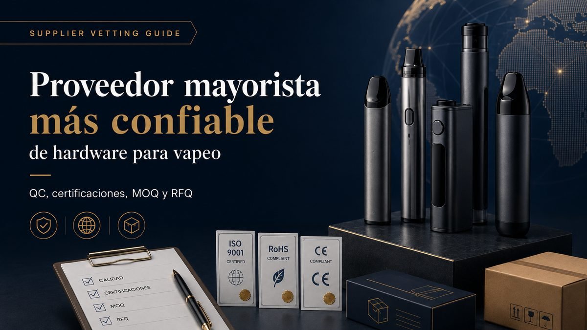 Proveedor mayorista más confiable de hardware para vapeo con checklist de QC, certificaciones, MOQ y RFQ