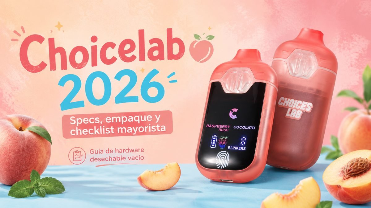 Choicelab 2026 con hardware desechable vacío, specs, empaque y checklist mayorista