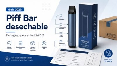 Piff Bar desechable: guía 2026 de packaging, specs y checklist B2B para hardware vacío