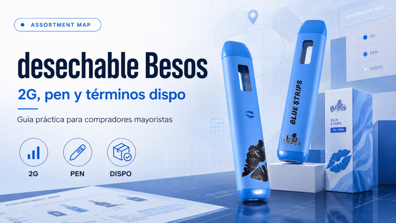 desechable Besos en azul para mapa de surtido 2G, pen y términos dispo