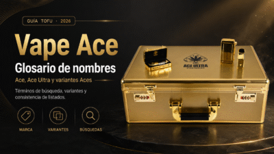 Portada del blog vape ace con maletín Ace Ultra Premium y glosario de nombres, variantes y búsquedas.