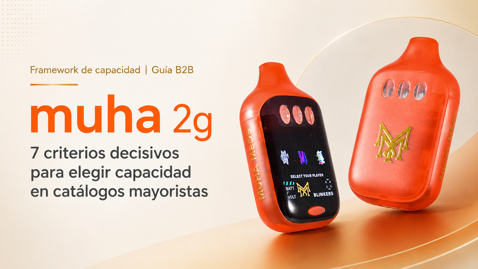 Portada de la guía B2B muha 2g sobre criterios de capacidad para catálogos mayoristas