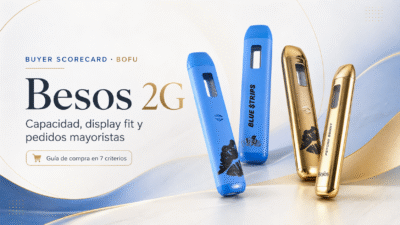 Portada de la guía besos 2g sobre capacidad, display fit y pedidos mayoristas