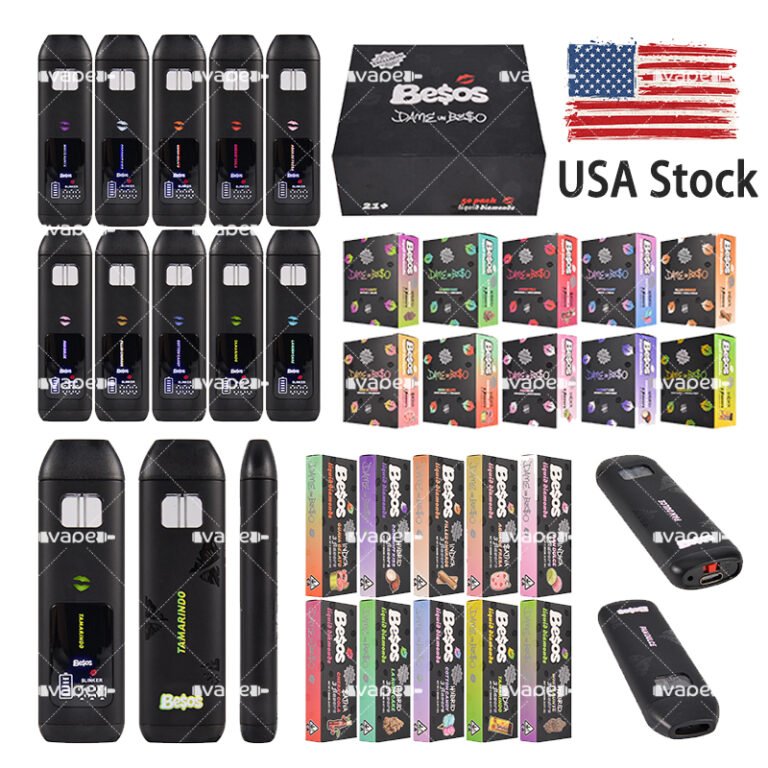 Besos 2g vape pen desechable USA Stock con 3 sabores para compras al por mayor.