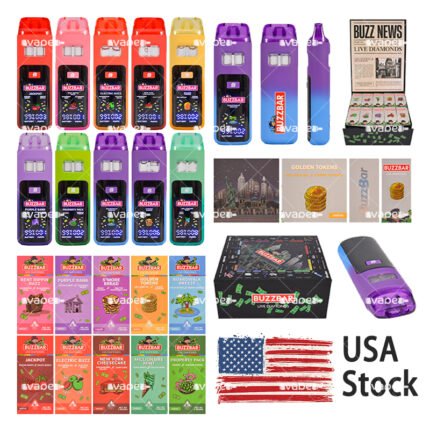 Buzzbar 2g vape pen desechable USA Stock doble cámara para compras al por mayor.