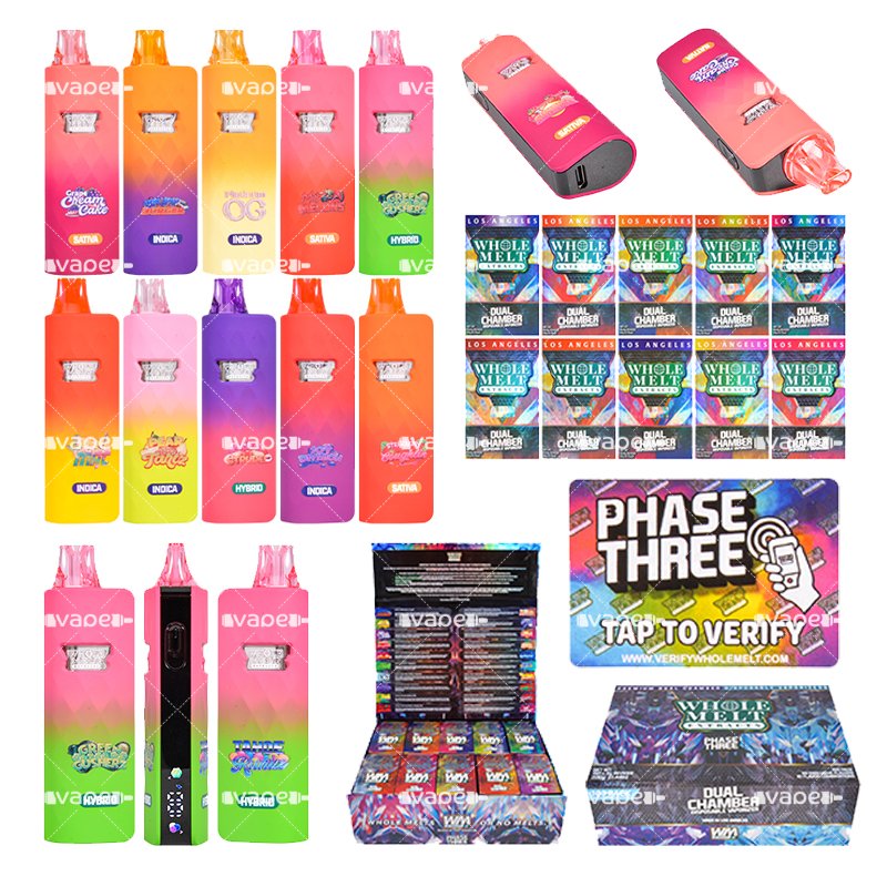 Whole Melt Phase 3 V8 2G Vape Pen Desechable de Muestra USA Stock Whole Melt Phase 3 V8 2G vape pen desechable de muestra 2ML doble cámara vacío