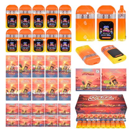 Splitz 2G vape pen desechable vacío 2ML dual flavor con empaque y etiquetas de sabores