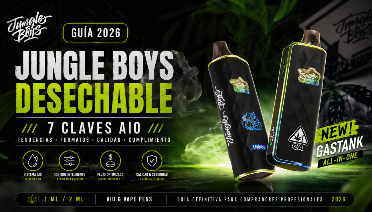 Jungle Boys desechable AIO con dos vape pens y guía 2026