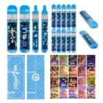 MED Cookies 2G vape pen desechable de doble cámara con dispositivos azules, cajas y diseños de sabores