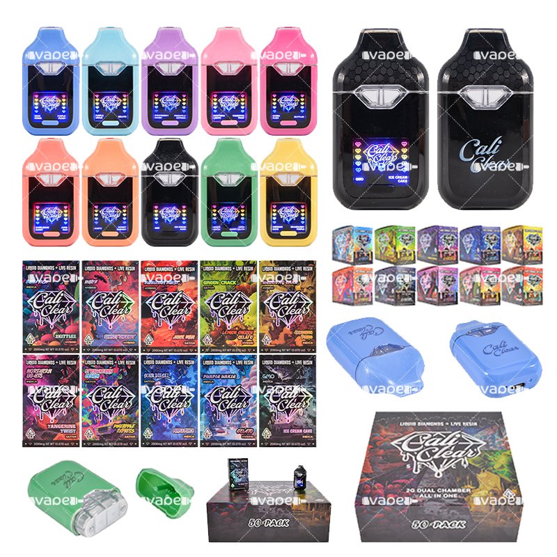 cali clear 2g vape desechable doble cámara vacío con empaques para wholesale y bulk