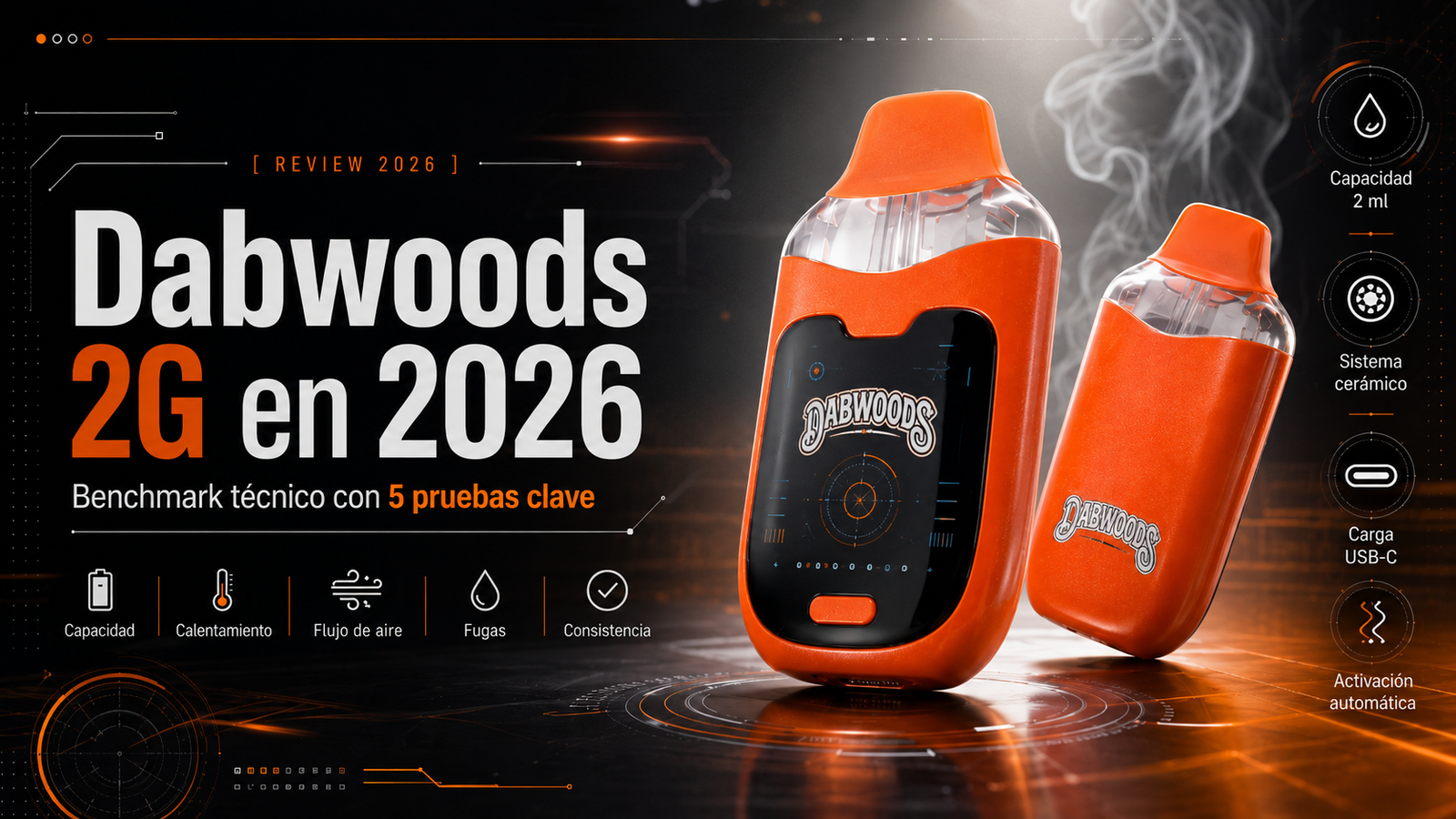 Dabwoods 2G en 2026: benchmark técnico con cinco pruebas clave sobre capacidad, calentamiento, flujo de aire, fugas y consistencia