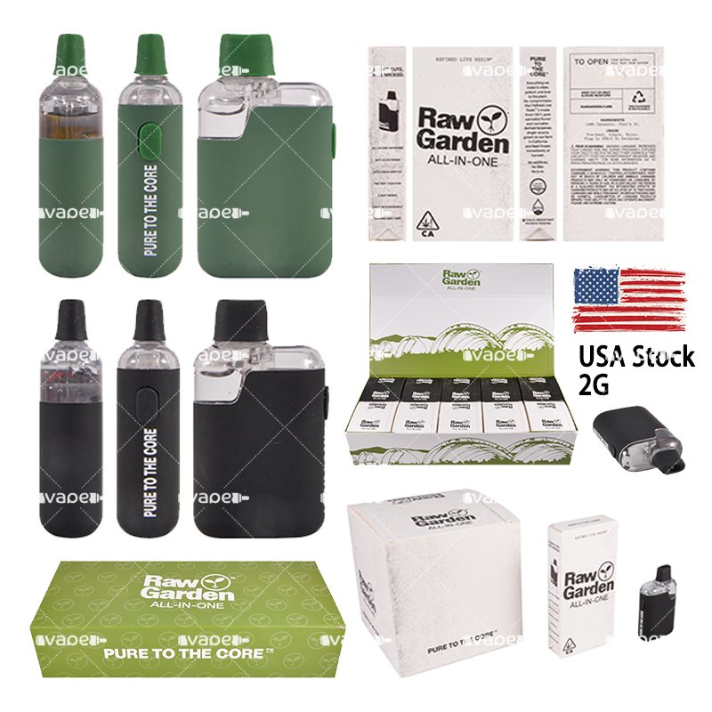 Raw Garden vape desechable 2g USA con dispositivos y embalaje ALL-IN-ONE