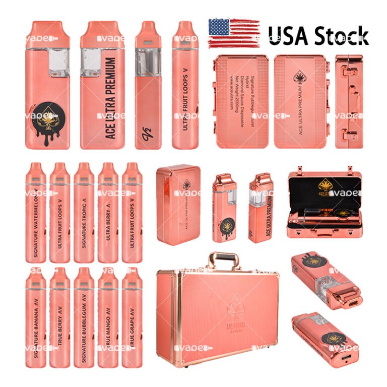 Ace Ultra Premium Oro Rosa 2G vape desechable stock en USA con dispositivo y empaque