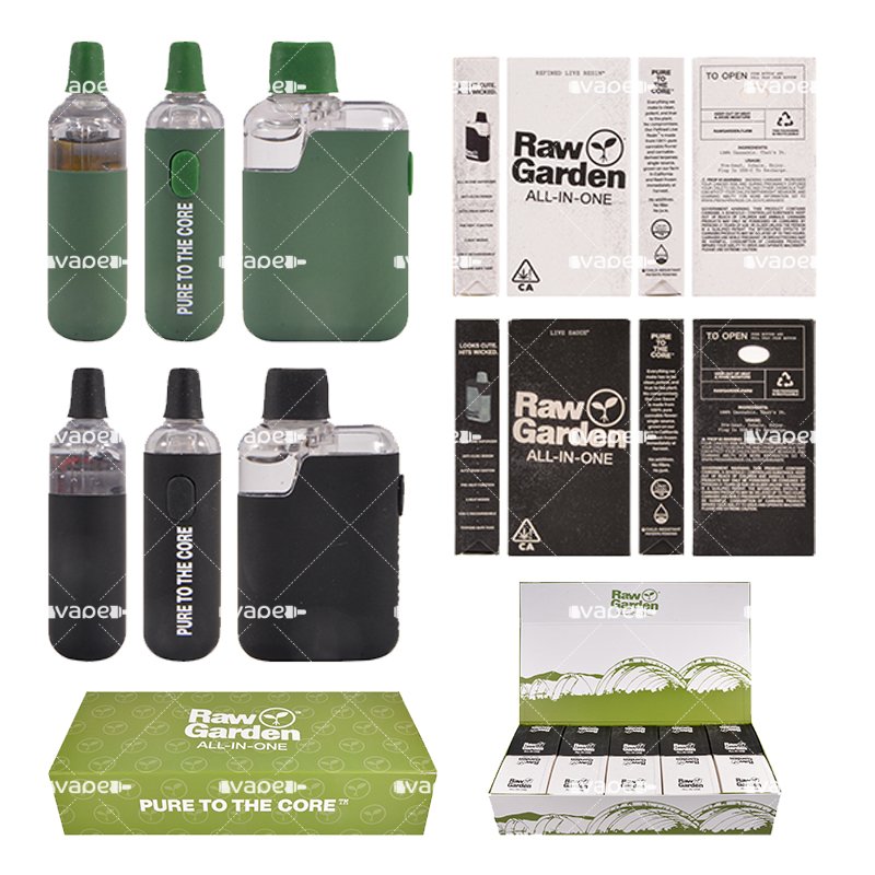 Raw Garden vape desechable 2g ALL-IN-ONE con dispositivo y embalaje