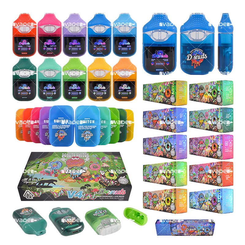 Donuts Switch V4 2g Vape Desechable | Colores y Empaque Donuts Switch V4 2g vape desechable vacío en varios colores con cajas de empaque