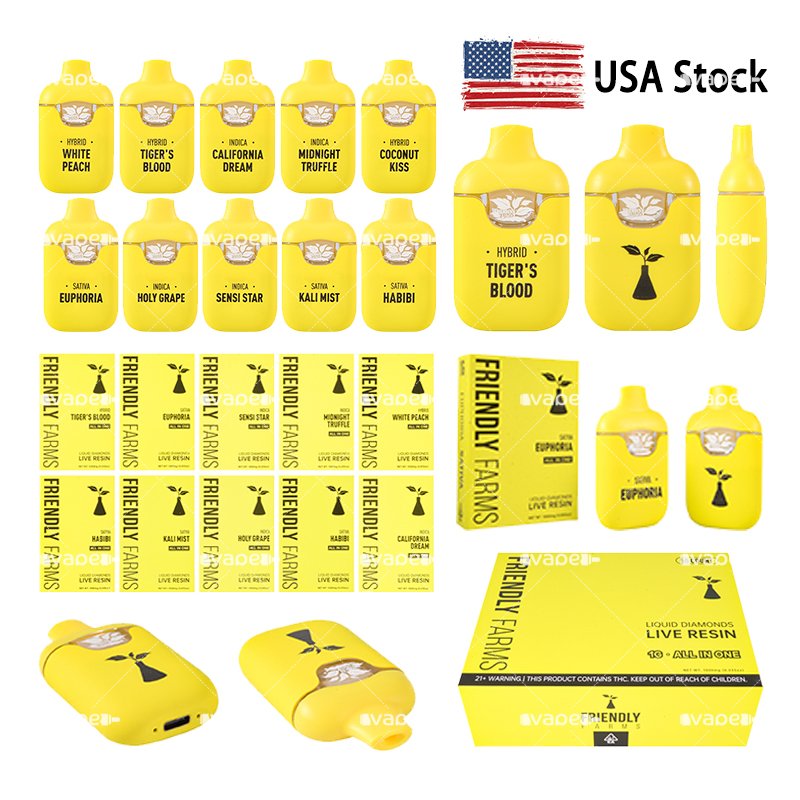 USA Stock Friendly Farms 2G Vape Pen Desechable con dispositivos y embalaje