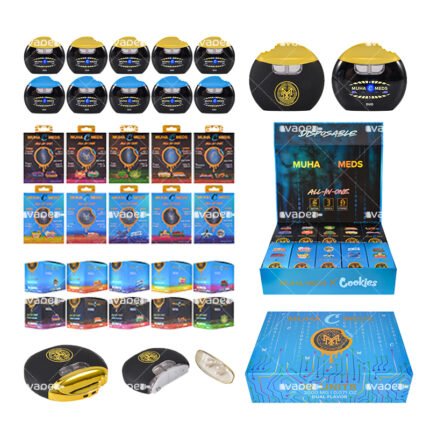 Muha Meds X Cookies Desechable 2G Vape Redondo con empaque y dispositivos vacíos